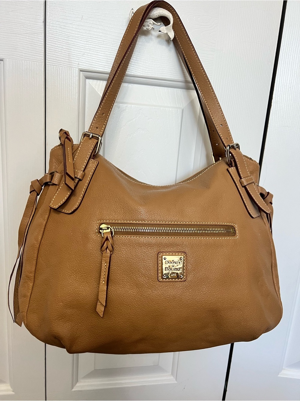 Dooney & Bourke Tan Leather Nina Shoulder Bag Hobo Purse